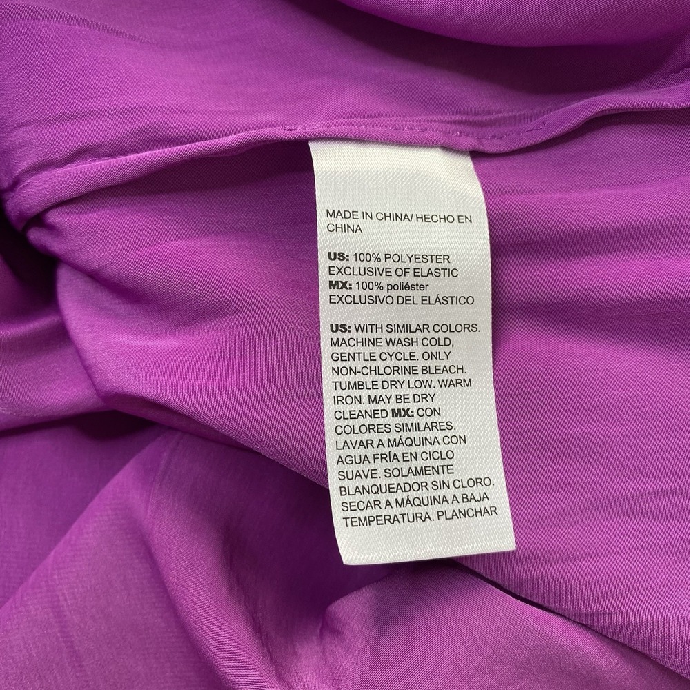 Chico's‎ Blouse 4 XXL Purple Tunic Top Mesh Studded Sleeve Ruffle Cuff V Neck - Picture 16 of 16